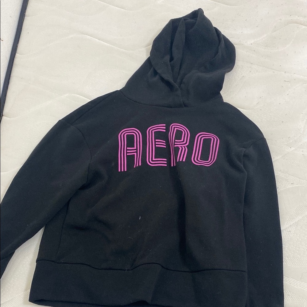 Black Hoodie with Pink Aero Logo
